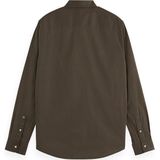 Scotch & Soda - Modern Fit - Overhemd - Bruin - Effen - Lange Mouwen