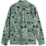 Scotch & Soda Overhemd Seersucker AOP Groen heren