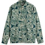Scotch & Soda Overhemd Seersucker AOP Groen heren