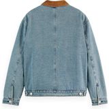 Tussenjas - Denim - Effen - Normale Pasvorm - Licht Gevoerd