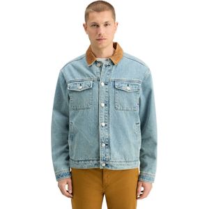 Tussenjas - Denim - Effen - Normale Pasvorm - Licht Gevoerd