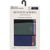 SCOTCH & SODA - Boxershorts - 3 Pack - Saffier - Donkergeel - Grenadine - Zwart