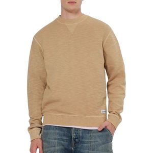 Scotch & Soda - Garment DYE Structured Sweatshirt - Zandkleur - Katoen