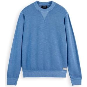 Scotch & Soda Sweater Garment dye structured Blauw heren