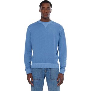 Scotch & Soda - Garment DYE Structured Sweatshirt - Blauw - Katoen