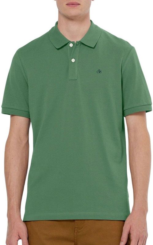 Scotch & Soda - Logo Pique Polo - Groen - Katoen
