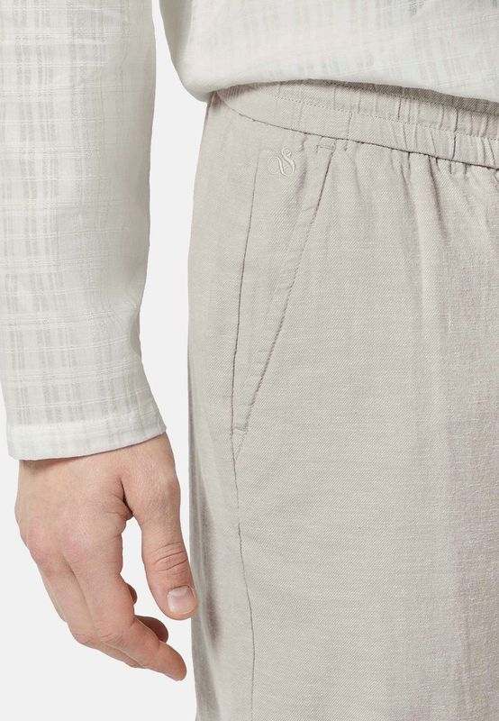 Jogger - Regular Straight Fit - Grijs - Katoen/Linnen - Achter- en Zijzakken