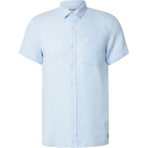 Scotch & Soda - Kortemouwen Overhemd - Blauw - Linnen