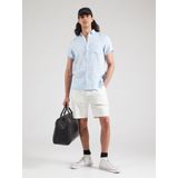 Scotch & Soda - Overhemd - Blauw - Linnen - Korte Mouwen