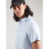 Scotch & Soda - Overhemd - Blauw - Linnen - Korte Mouwen