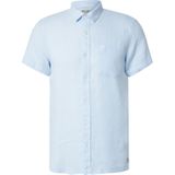 Scotch & Soda - Overhemd - Blauw - Linnen - Korte Mouwen
