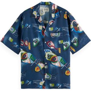 Scotch & Soda - 180037 - Overhemd - Korte Mouwen - Blauw - Katoen