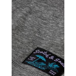 Scotch & Soda Heren T-shirt Melange T-Shirt, Washed Black Melange, S