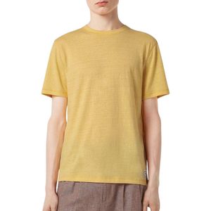 Scotch & Soda - T-shirt - Geel - Heren - Katoen en Polyester