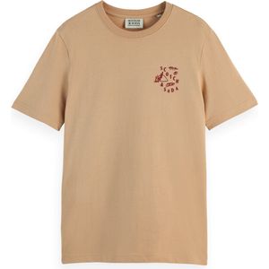 Scotch & Soda T-shirt Lichtbruin - Regular Fit - Korte Mouwen
