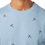 Scotch And Soda - T-shirt Print - Lichtblauw - Katoen - Regular-fit