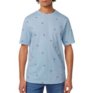 Scotch And Soda - T-shirt Print - Lichtblauw - Katoen - Regular-fit