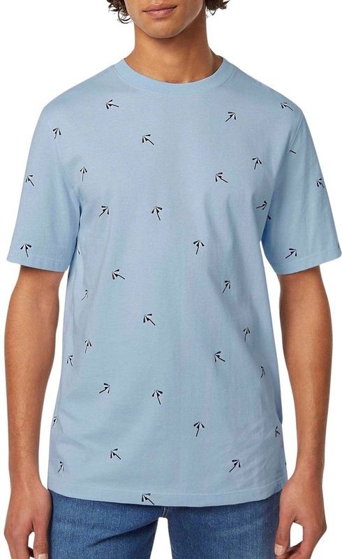 Scotch And Soda - T-shirt Print - Lichtblauw - Katoen - Regular-fit