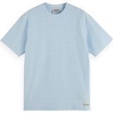 Scotch & Soda - T-shirt - Puur Katoen - Geribde Ronde Hals - Relaxed Fit