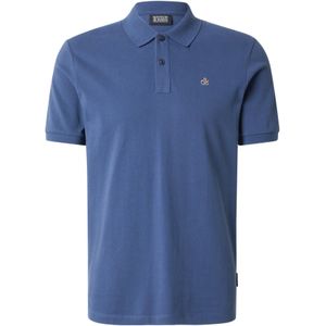 Scotch & Soda Heren Seasonal Core-Cotton Pique Regular Fit Polo Shirt, blauw (Atlantic Blue), XL