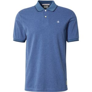 Scotch & Soda - Logo Poloshirt - Atlantic Blue Melange - Katoen