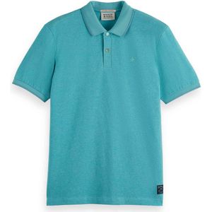 Scotch And Soda - Melange Polo - Blauw - Katoen - Regular-fit