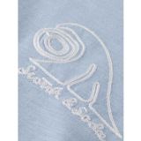 Scotch & Soda - T-shirt - Lichtblauw - Katoen - Oversized Pasvorm