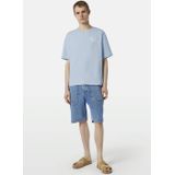 Scotch & Soda - T-shirt - Lichtblauw - Katoen - Oversized Pasvorm