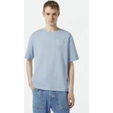 Scotch & Soda - T-shirt - Lichtblauw - Katoen - Oversized Pasvorm