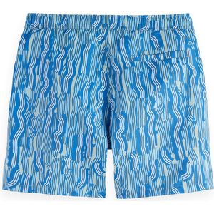 Scotch & Soda - Printed Mid-length Zwemshort - Vuur Island Stripe Aop 410 - Badpak met Patroon - Elastische Tailleband