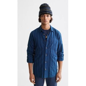 Scotch & Soda - Casual Overhemd - Donkerblauw - Regular Fit - Lange Mouwen