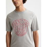 Scotch & Soda - Denim Artwork - T-shirt - Blauw - Katoen