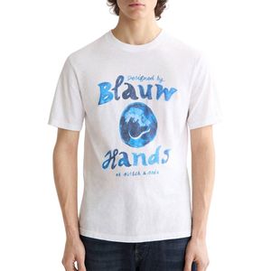 Scotch & Soda - Denim Artwork T-shirt - Blauw - Katoen