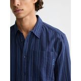 Scotch & Soda - Overhemd Textured Stripe - Navy - Heren