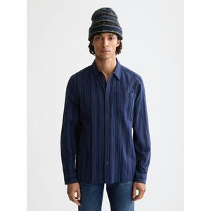 Scotch & Soda - Overhemd Textured Stripe - Navy - Heren