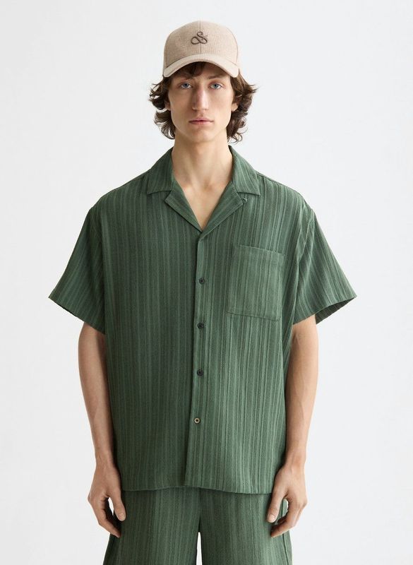 Scotch & Soda - Overhemd - Beige - Tonal-striped