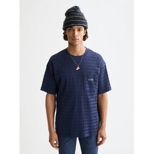 Scotch & Soda - Horizontaal Textuur T-shirt - Korte Mouwen - Zwart - Katoen