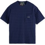 Scotch & Soda - Relaxed Fit T-Shirt - Korte Mouwen - Horizontaal Gestructureerd - Heren