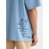 Scotch & Soda - Loose-Fit T-Shirt - Blauw - Katoen