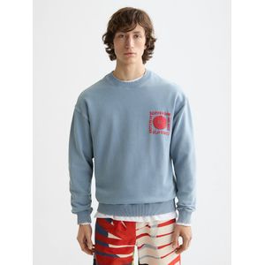 Scotch & Soda - Relaxed Fit Washed Artwork Sweatshirt - Grijs - Katoen