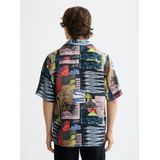 Scotch & Soda - Relaxed Fit Overhemd - All-Over Printed - Blauw - Katoen