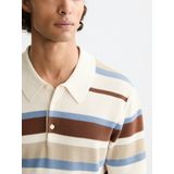 Scotch & Soda - Regular Fit - Gebreide Gestreepte Poloshirt - Korte Mouwen