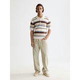 Scotch & Soda - Regular Fit - Gebreide Gestreepte Poloshirt - Korte Mouwen