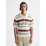 Scotch & Soda - Regular Fit - Gebreide Gestreepte Poloshirt - Korte Mouwen