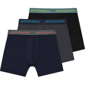 Scotch & Soda - Active Stretch - Boxer Briefs - Navy/Grijs/Zwart - 3-pack - Performance Fit