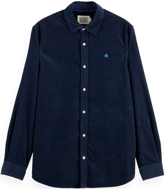 Scotch and Soda - Solid Corduroy - Overhemd - Zwart