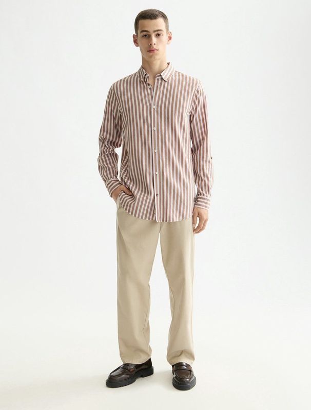 Scotch & Soda - Garengeverfd Gestreept Overhemd - Met Lange Mouwen