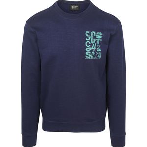 Scotch & Soda - Sweater - Donkerblauw - Regular Fit - Lange Mouwen