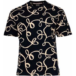 SCOTCH & SODA - Shirt - Beige - Normale Pasvorm - Kwartmouw