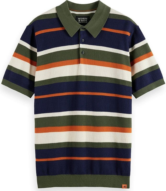 Scotch & Soda - Polo Striped - Heren Poloshirt - Navy